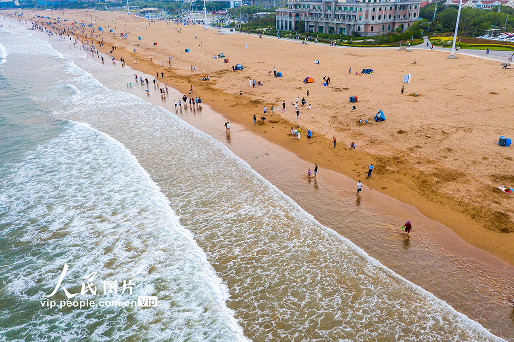 青岛大海海水浴场图片